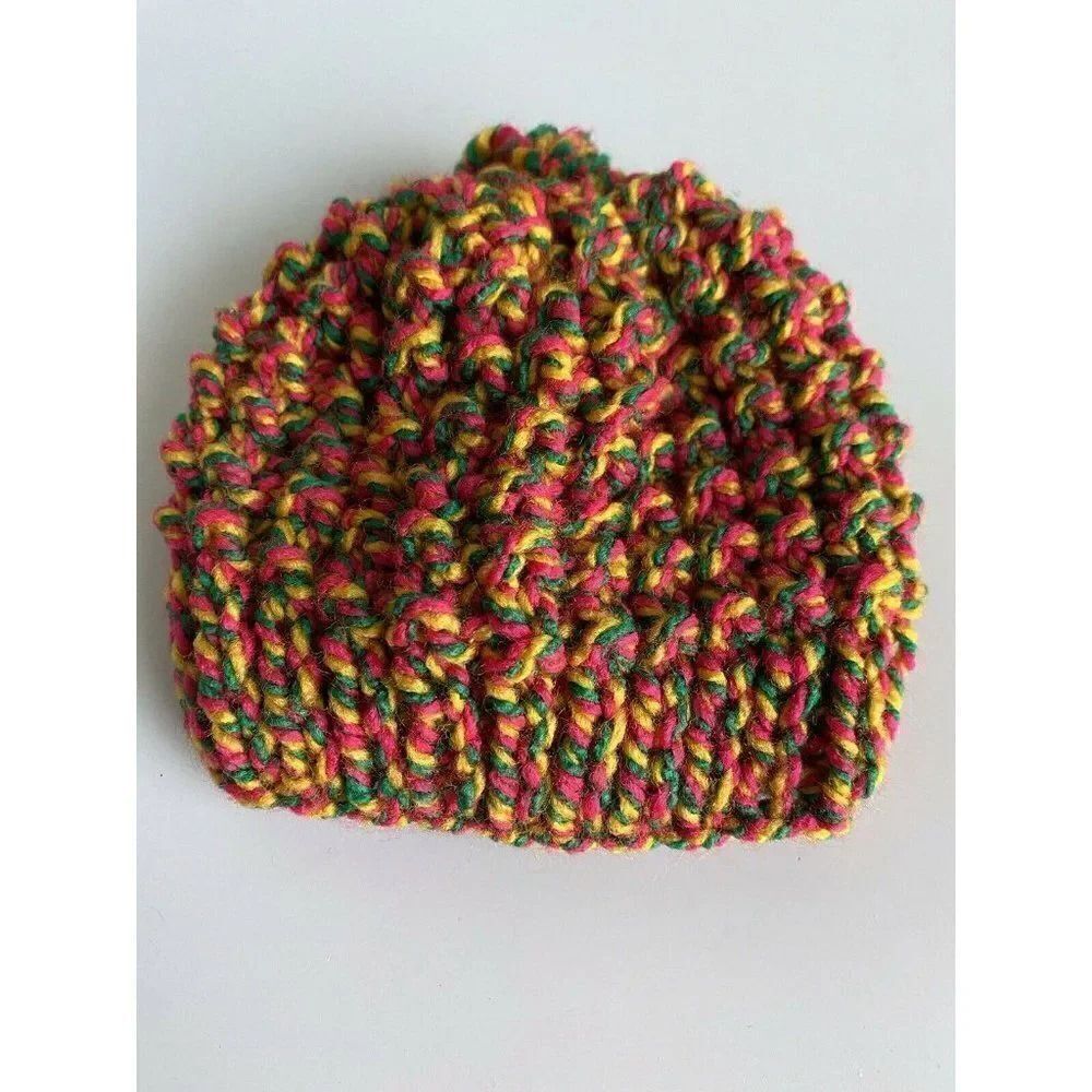 Handmade Crochet Preemie Beanie Baby Newborn Hat Knitted Multicolor New